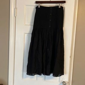 Gorgeous black midi skirt with smocking from & Other Stories size 10